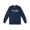 Navy long sleeve tee with white "SHAWN HARRIS For Georgia" text and flag graphic on front.