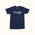 Navy blue short-sleeve T-shirt with white "SHAWN HARRIS For Georgia" text and state outline graphic.